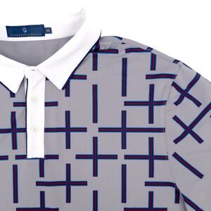 Extracurricular Men's 2XL Gray Performance Golf Polo‎ Geometric All Over Print